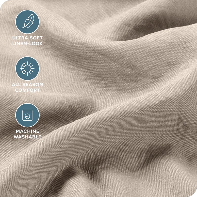 Bare Home King Sheet Set - Luxury 1800 Ultra-Soft Stonewashed Microfiber - Double Brushed - Deep Pockets - Easy Fit - Breathable Bedding - Sheet Sets & Pillowcases (King, Pebble Beach) - Image 3